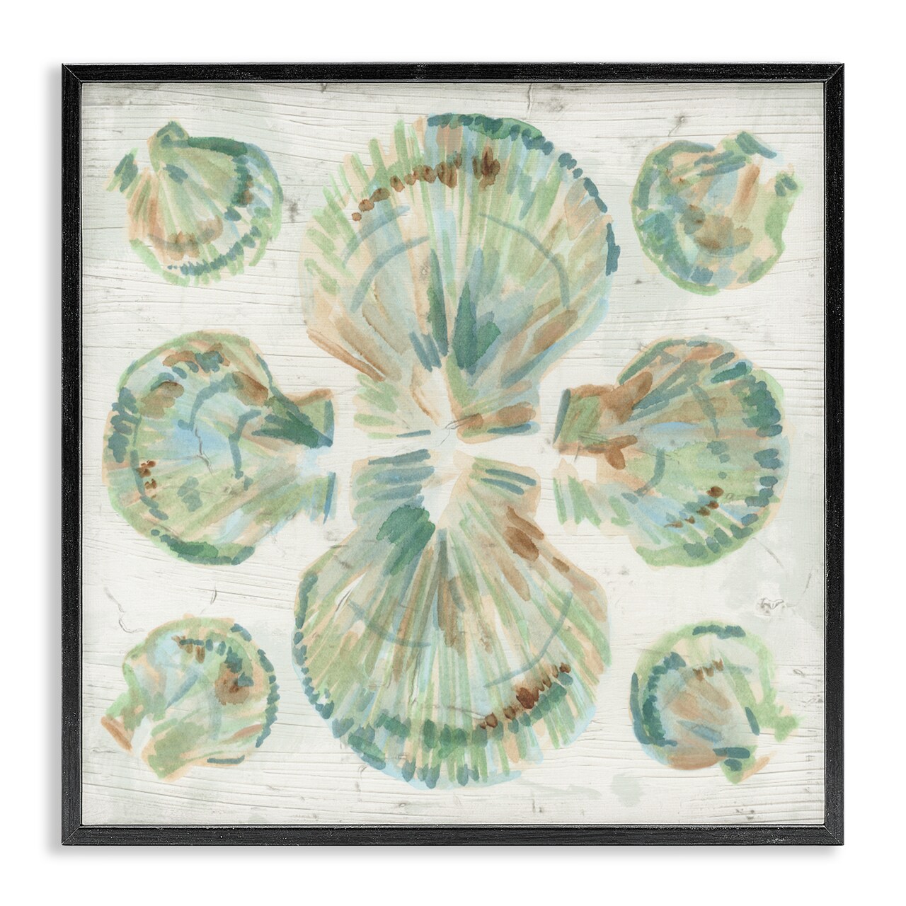 Stupell Industries Saltwashed Shells Symmetry Framed Giclee, design by June Erica Vess